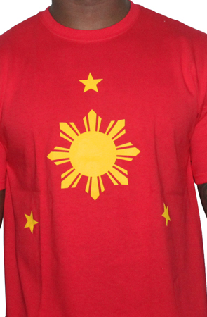 Filipino Sun & Stars Mens Tee Shirt in Red by AiReal Apparel